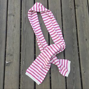 Pink & Cream Striped Winter Scarf